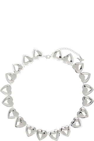 Silver Open Hearts Necklace | SSENSE