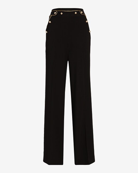 Super High Waisted Novelty Button Trouser Pant | Express