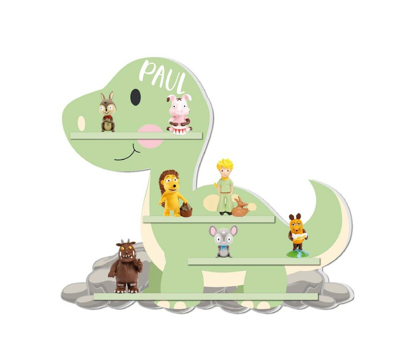 Tonie Regal motif Dino with desired name printed / 45 x 40 cm with space for about 30 tonies / wi... | Etsy (US)