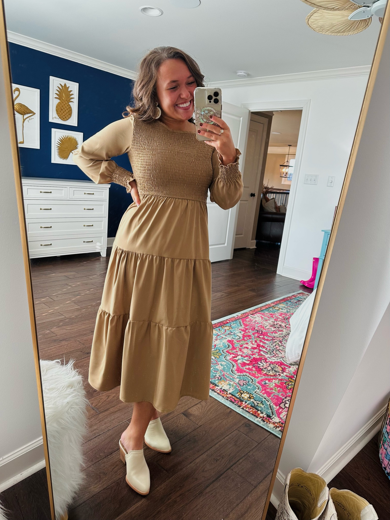 Sunday Church Outfit 🤎
Amazon dress. Smocked dress. Brown dress. Mules. Shoes. Church outfits. Fall fashion. Thanksgiving outfit ideas. 

#LTKshoecrush #LTKstyletip #LTKfindsunder50