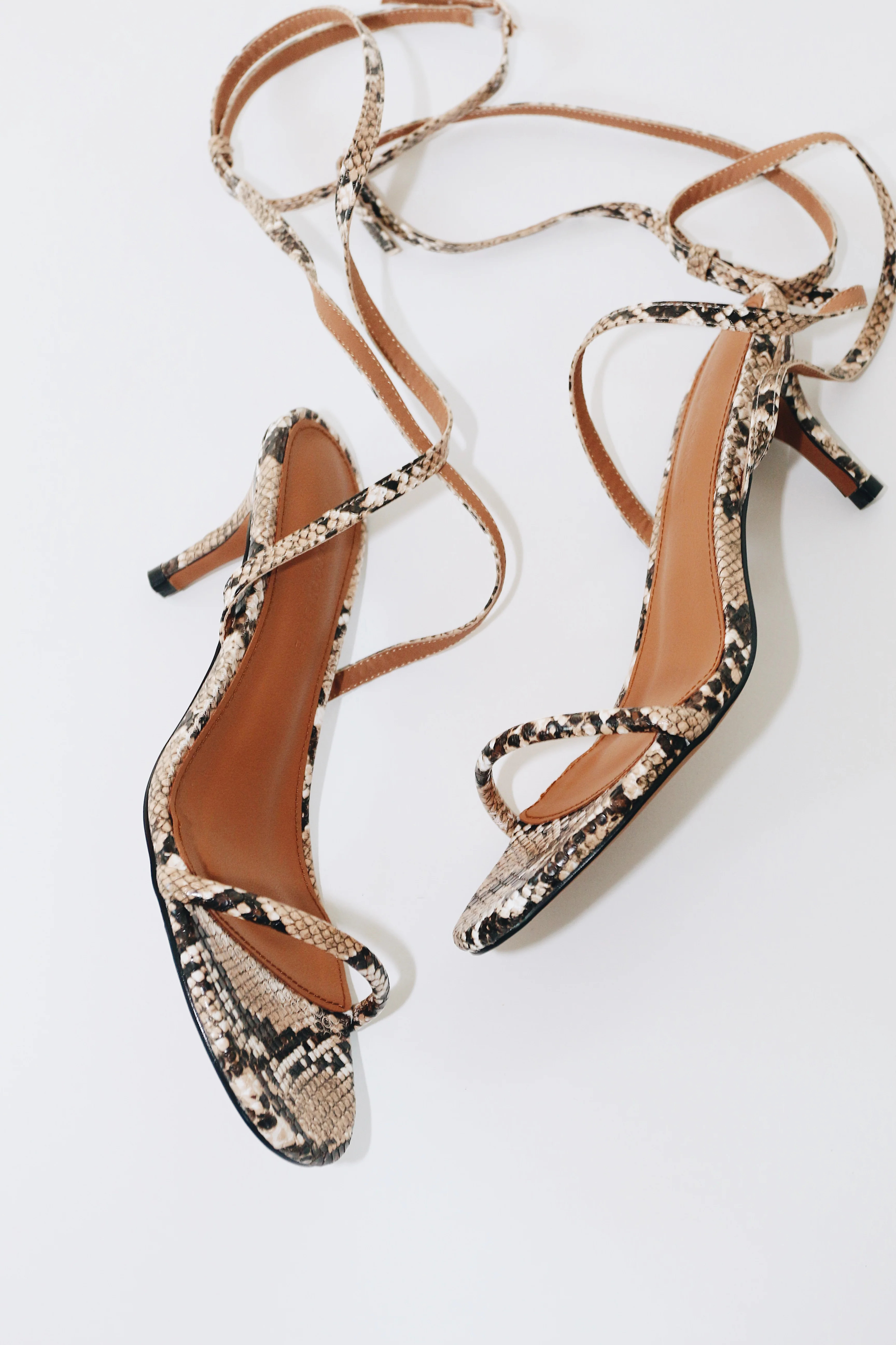 Tonia Tan Snake Kitten Heel Sandal 60 mm | CULT OF COQUETTE