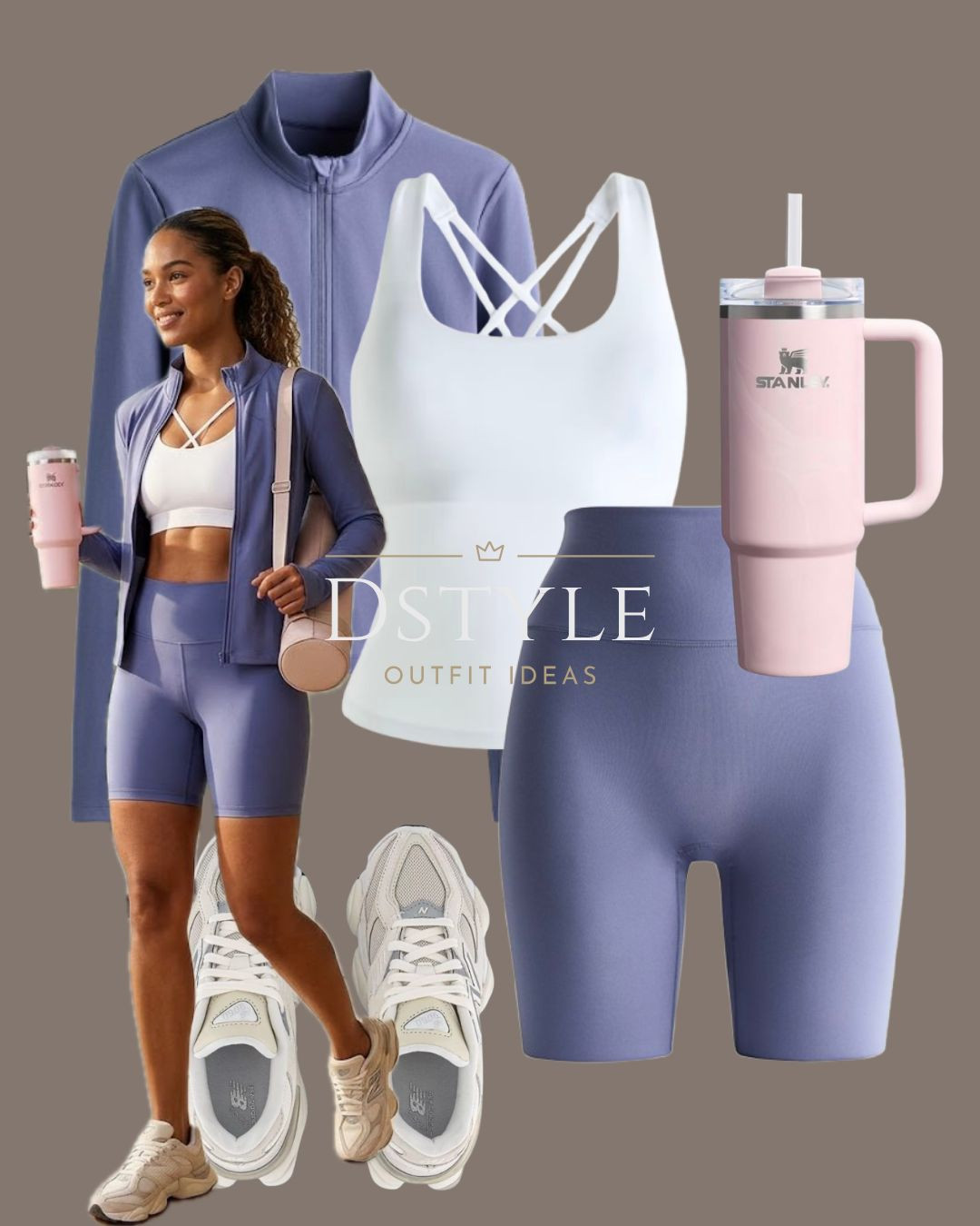 The perfect dusty violet blue zip-up jacket and matching biker short set for running errands or heading to pilates. Loving these New Balance sneakers to complete the look. 🧘🏽‍♀️

#AthleisureStyle #PilatesOutfit #ActivewearInspo #NewBalance9060 #SportyChic #LTKfit

#LTKootd #LTKfitnessgoals