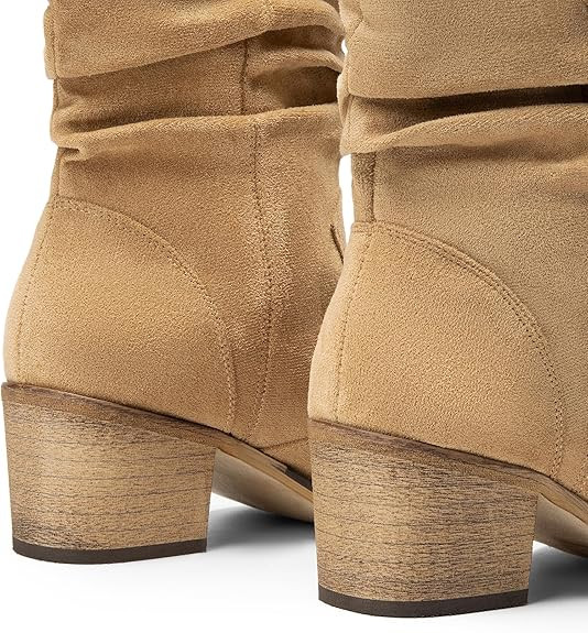 DREAM PAIRS Women's Modern Western Cowboy Boots, Mid Calf Round toe Chunky Heel Cowgirl Country A... | Amazon (US)