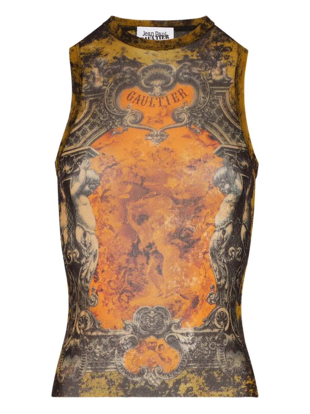 Jean Paul Gaultier Médaillon-print Tank Top | Orange | FARFETCH | Farfetch Global