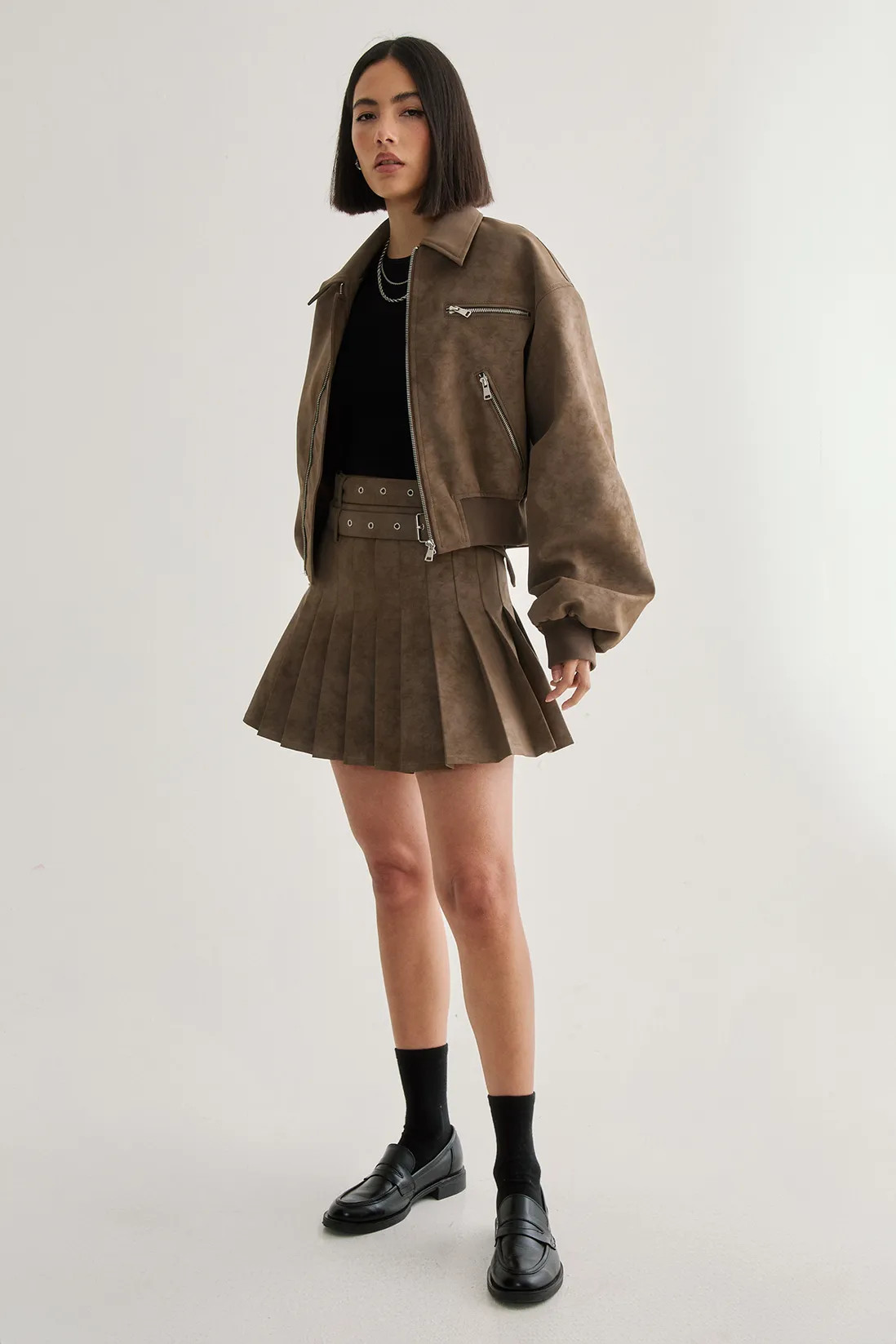 Distressed Faux Leather Bomber Jacket | Boohoo.com (UK & IE)