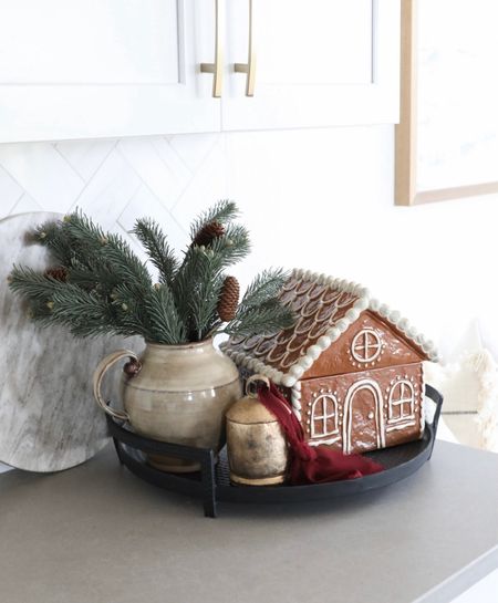 This gingerbread house cookie jar is SUCH an adorable countertop staple in our kitchen for the holidays🎄. It sold out super quickly last year so snag it while you can! #christmasdecor #ltkhome #holidaydecor 

#LTKHoliday #LTKhome