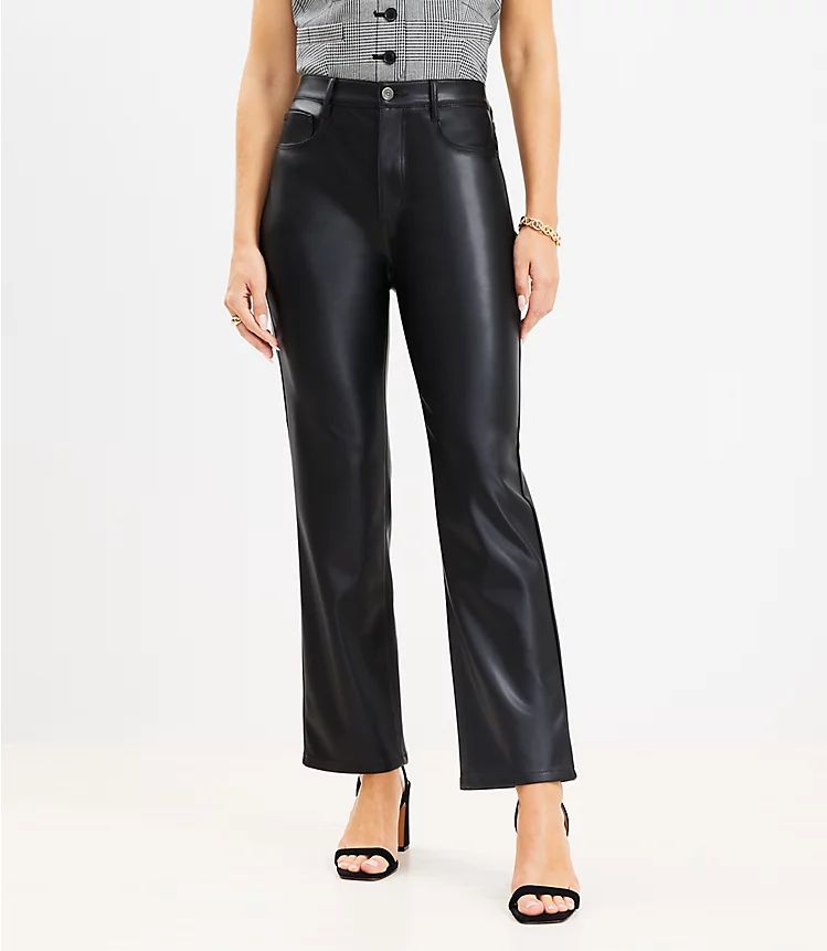 Curvy Five Pocket Straight Pants in Faux Leather | LOFT