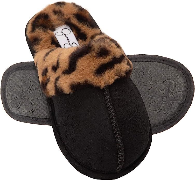 Jessica Simpson Girls Comfy Slippers - Cute Faux Fur Slip-On Shoes Memory Foam House Slipper | Amazon (US)