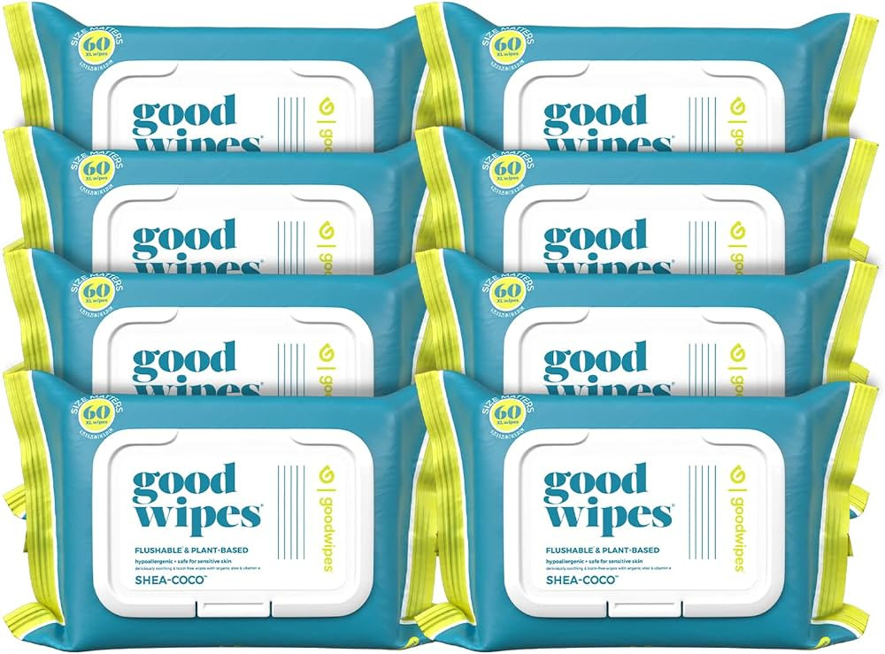 Goodwipes Flushable & Plant-Based Wipes with Botanicals, Dispenser for At-Home Use Safe, Shea-Coc... | Amazon (US)