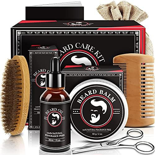 Beard Growth Kit for Men - Christmas Gifts Stocking Stuffers for Men - Beard Grooming Kit with Be... | Amazon (US)