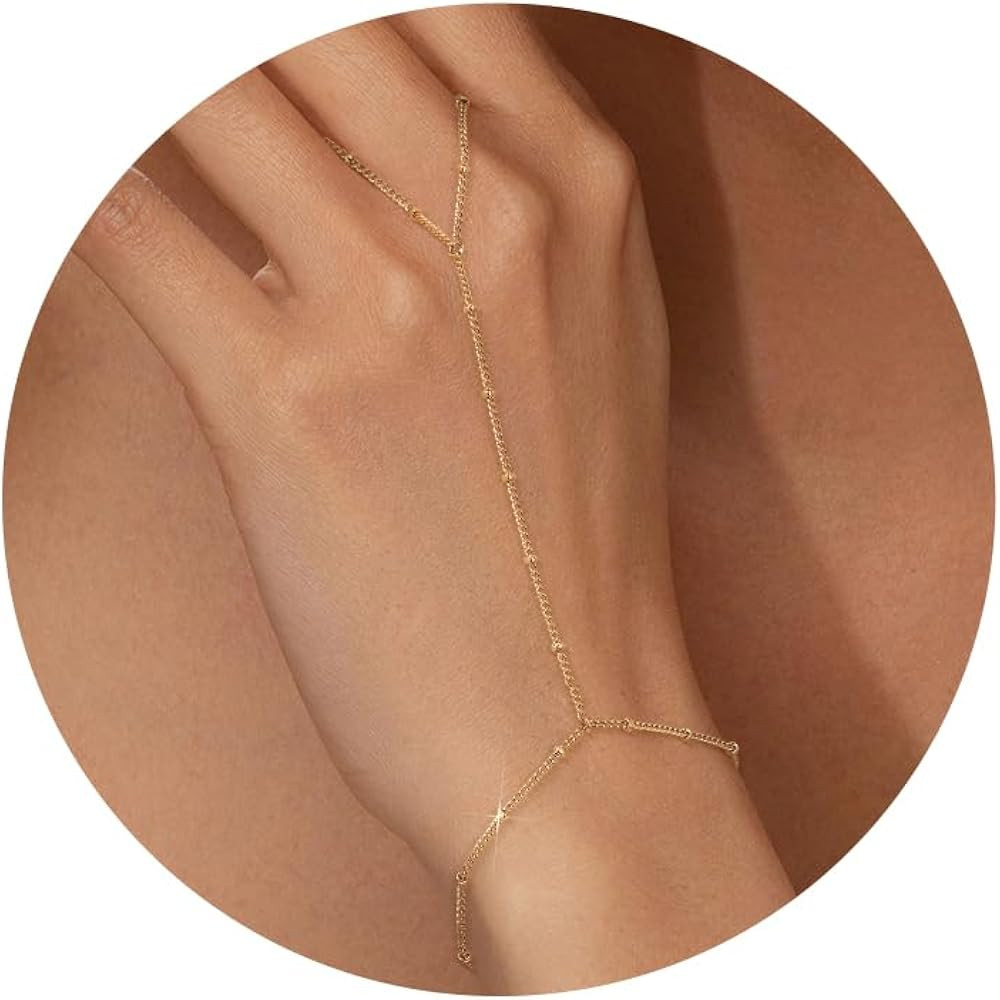 adoyi Gold Bracelets for Women, 14K Gold Plated Stackable Bracelet Stack Set Adjustable Charm Pap... | Amazon (US)