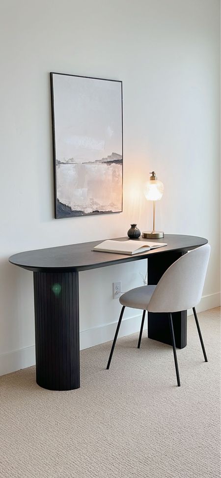 Fluted desk, office chair, wfh, table lamp, art, home office, home staging 

#LTKhome #LTKstyletip