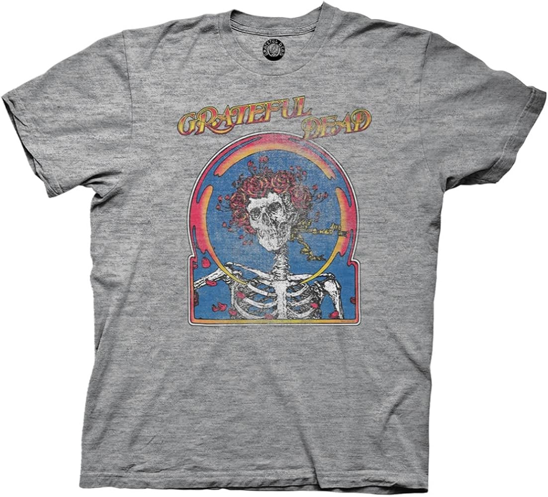 Ripple Junction Grateful Dead Men's Short Sleeve T-Shirt Bertha Skull & Roses Tour 1971 Vintage C... | Amazon (US)