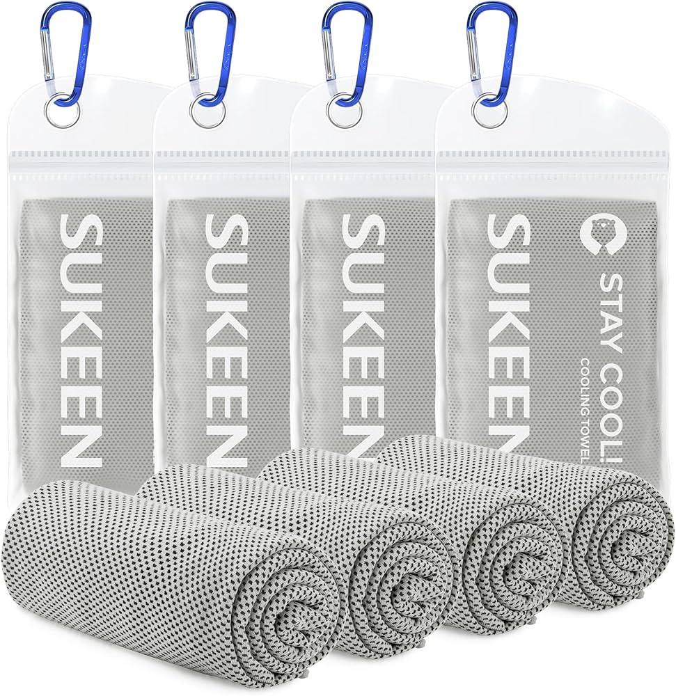 Sukeen [4 Pack] Cooling Towel (40"x12"),Ice Towel,Soft Breathable Chilly Towel,Microfiber Towel f... | Amazon (US)