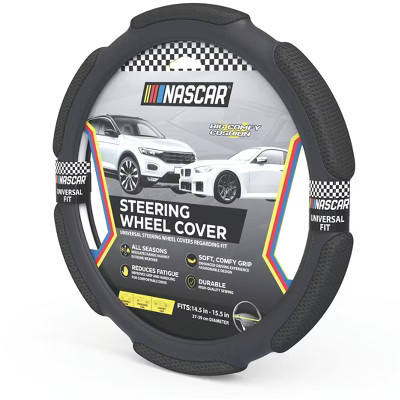 NASCAR Steering Wheel Cover, Big Comfy Cushion, Grip & Comfort, Universal Fit 14.5"-15.5" For Car, SUV, Truck, Quality Synthetic Leather & Mesh | Target