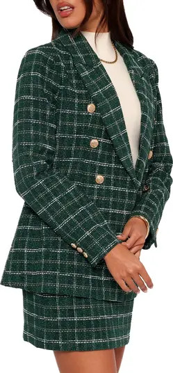 Petal & Pup Jules Plaid Double Breasted Twill Blazer | Nordstrom | Nordstrom