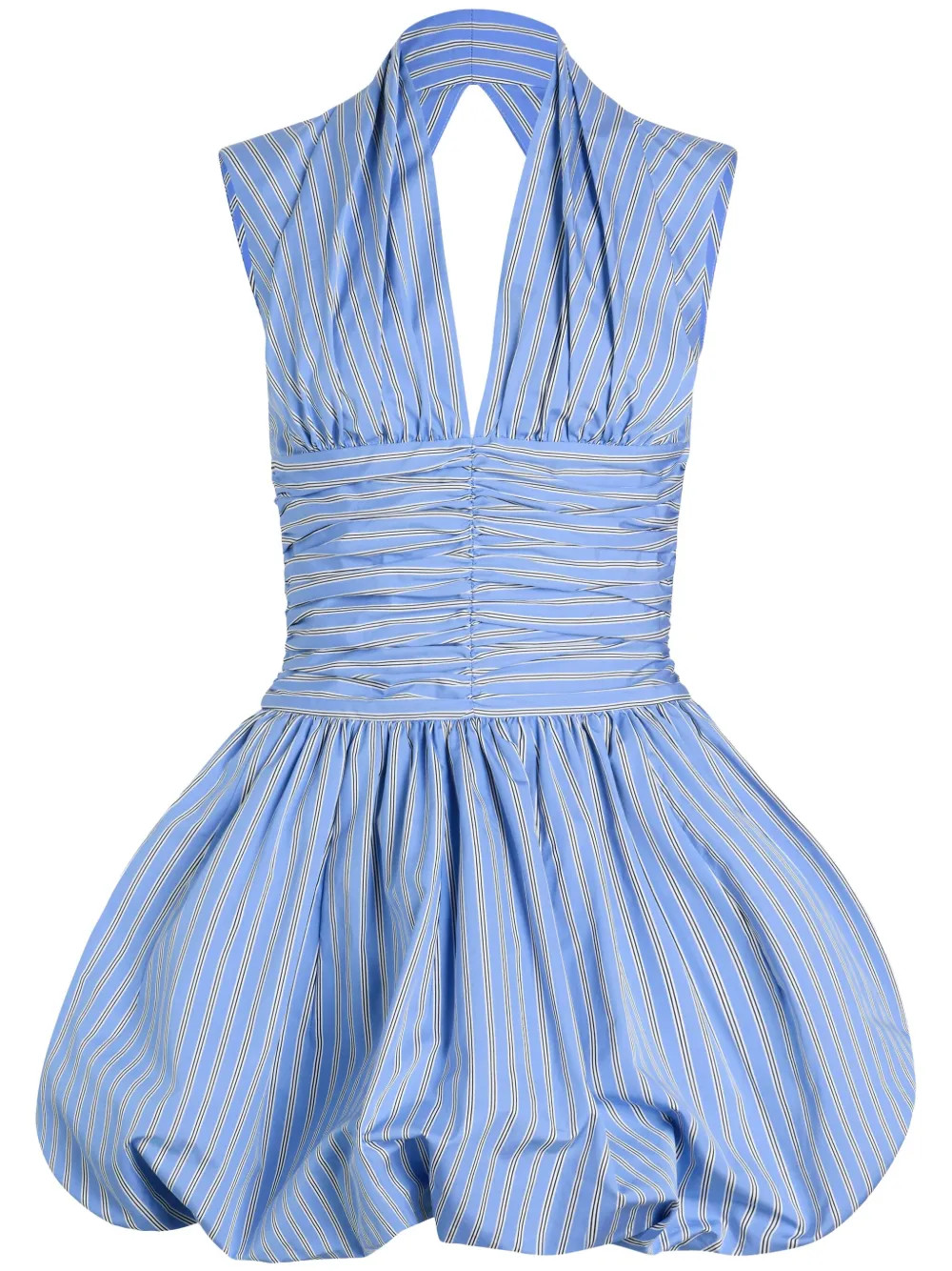 Patou Striped bubble-hem Mini Dress | Blue | FARFETCH | Farfetch Global