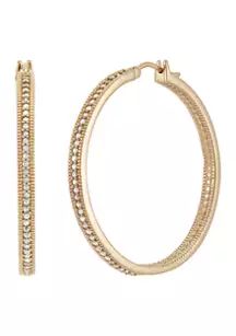 1/2 ct. t.w. Diamond Hoop Earrings in Sterling Silver | Belk