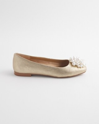 Omega Metallic Faux Pearl Flats | Chico's