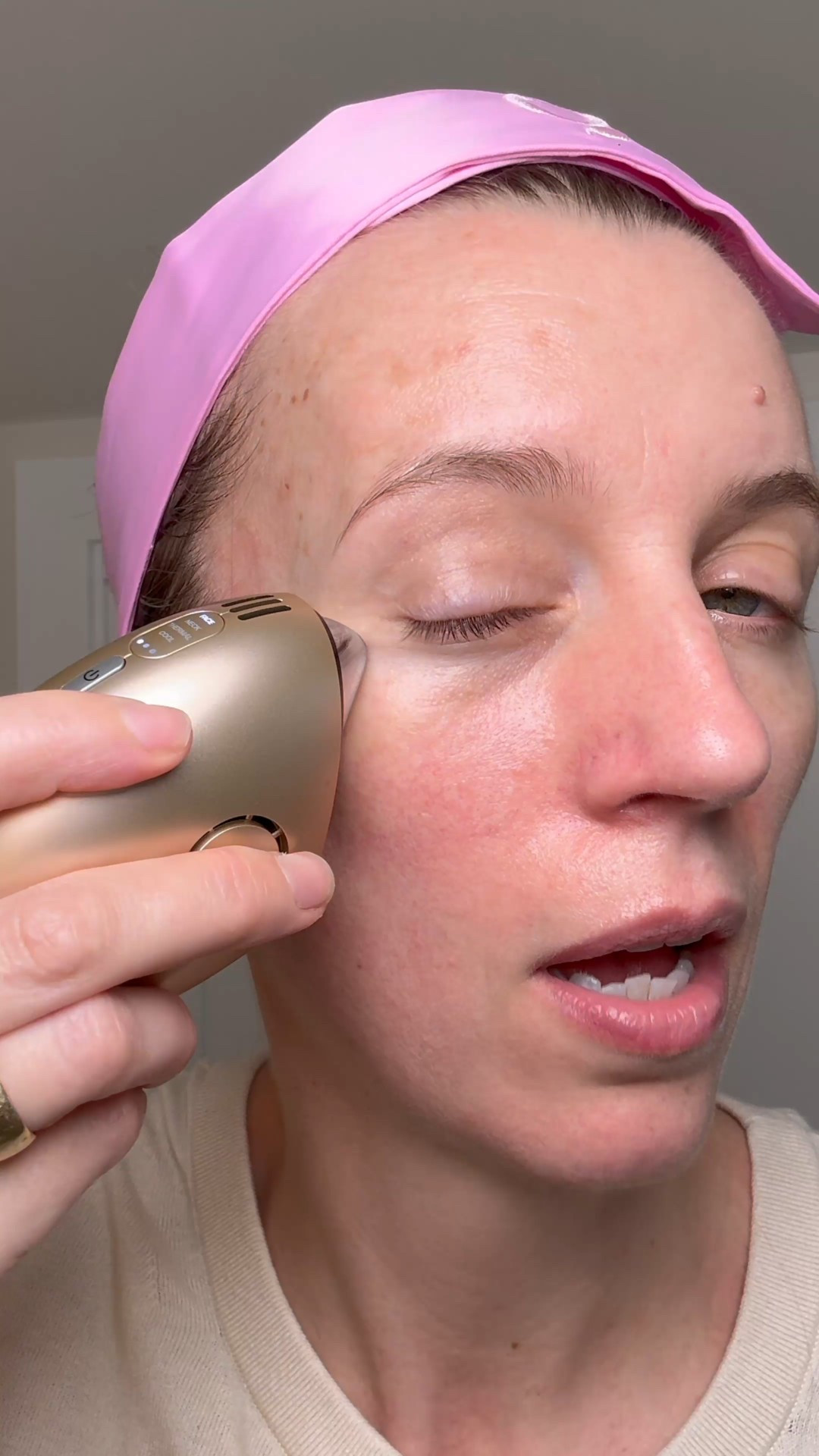 The #gifted INIA GLACÉ has a lot going for it. Strong EMS microcurrent, lovely gua sha lymphatic drainage, simple options, and I love the heating and cooling too. Unsure yet how it’ll stack up against the rest. Stay tuned! #beforeandafter #antiaging #beautytech #fasttrackseries 

#LTKBeauty #LTKOver40