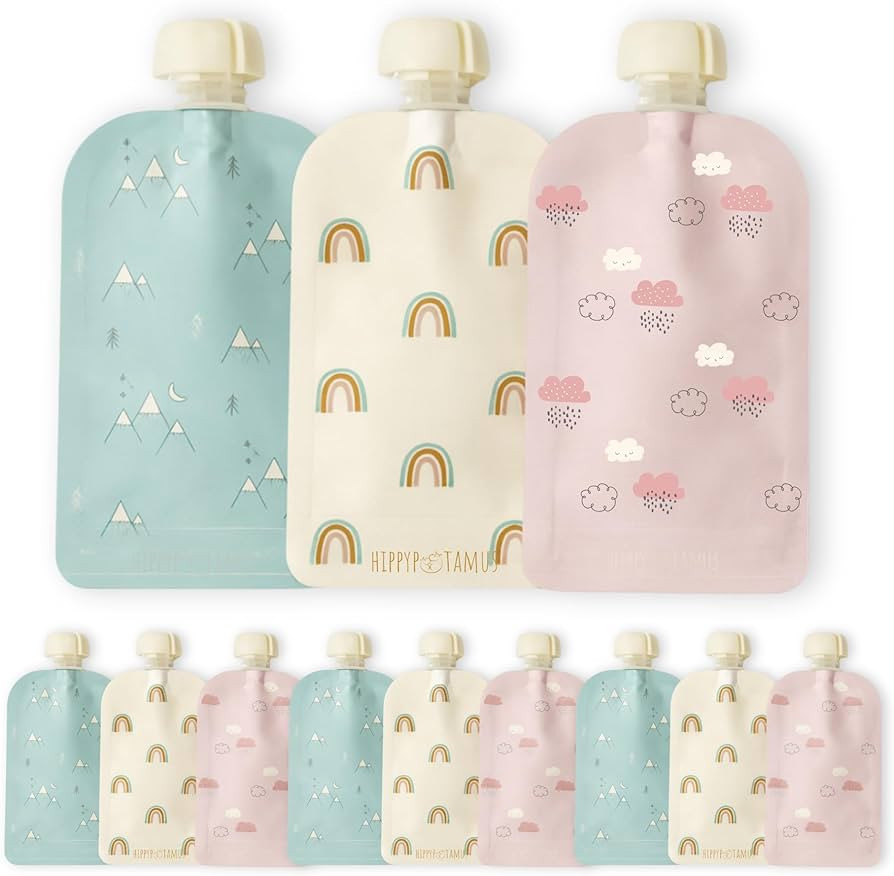 Hippypotamus Reusable Baby Food Pouches for Toddlers - BPA Free Food Grade - Dishwasher & Freezer... | Amazon (US)