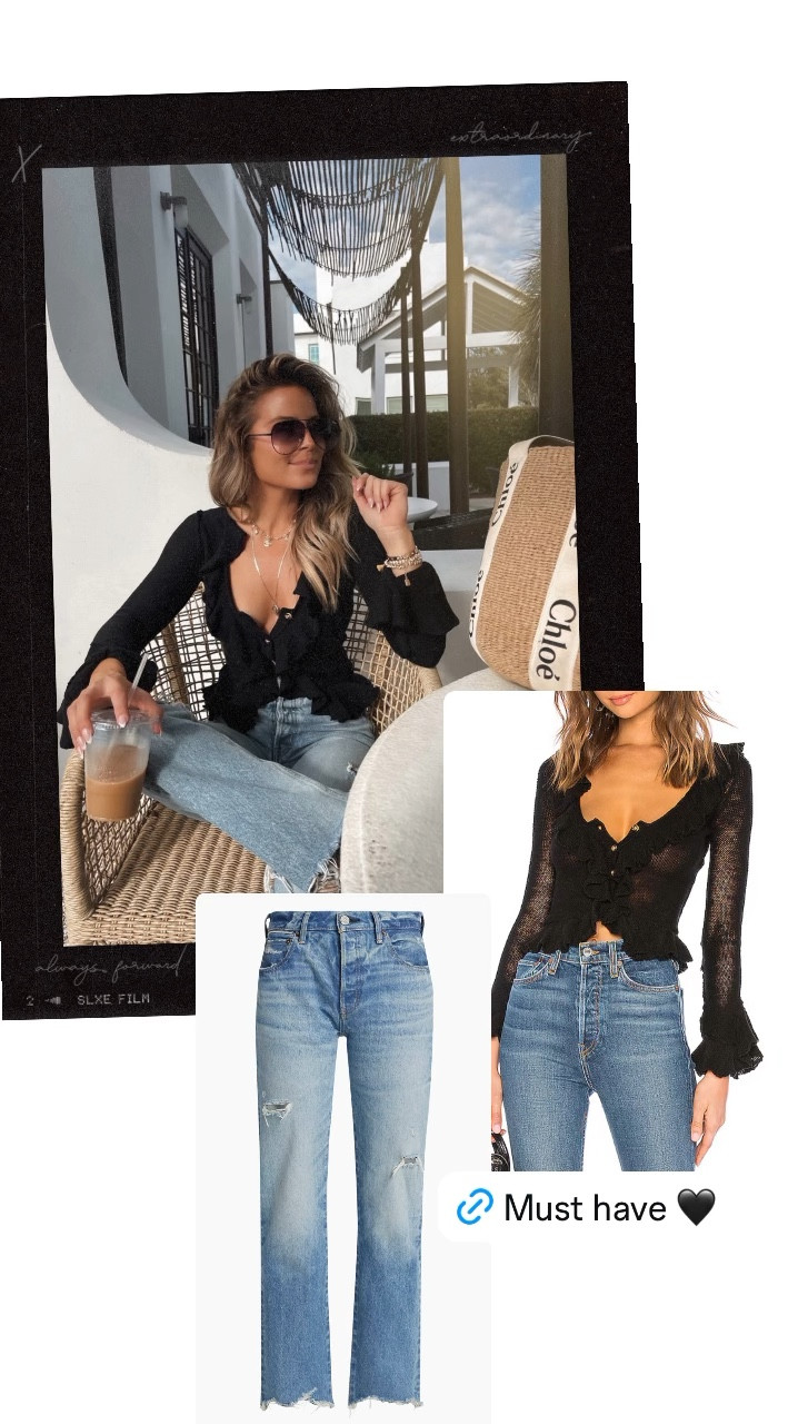 Top in xs 
Denim runs small size up 


#LTKFallSale #LTKNYFW #LTKCon