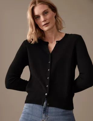 Pure Cashmere Crew Neck Cardigan | Marks and Spencer US