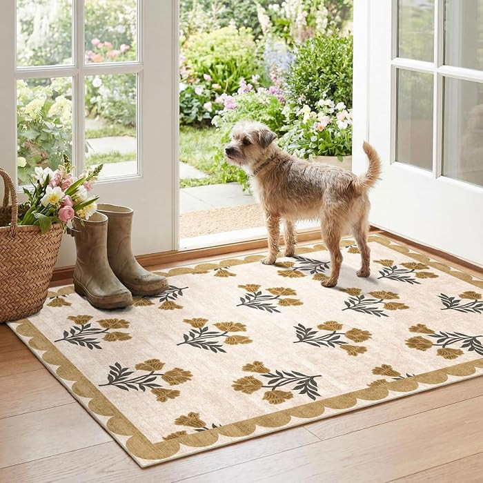 Floral Outdoor Rug, 28"x43" Front Door Mat Indoor Outside Entrance | Amazon (US)