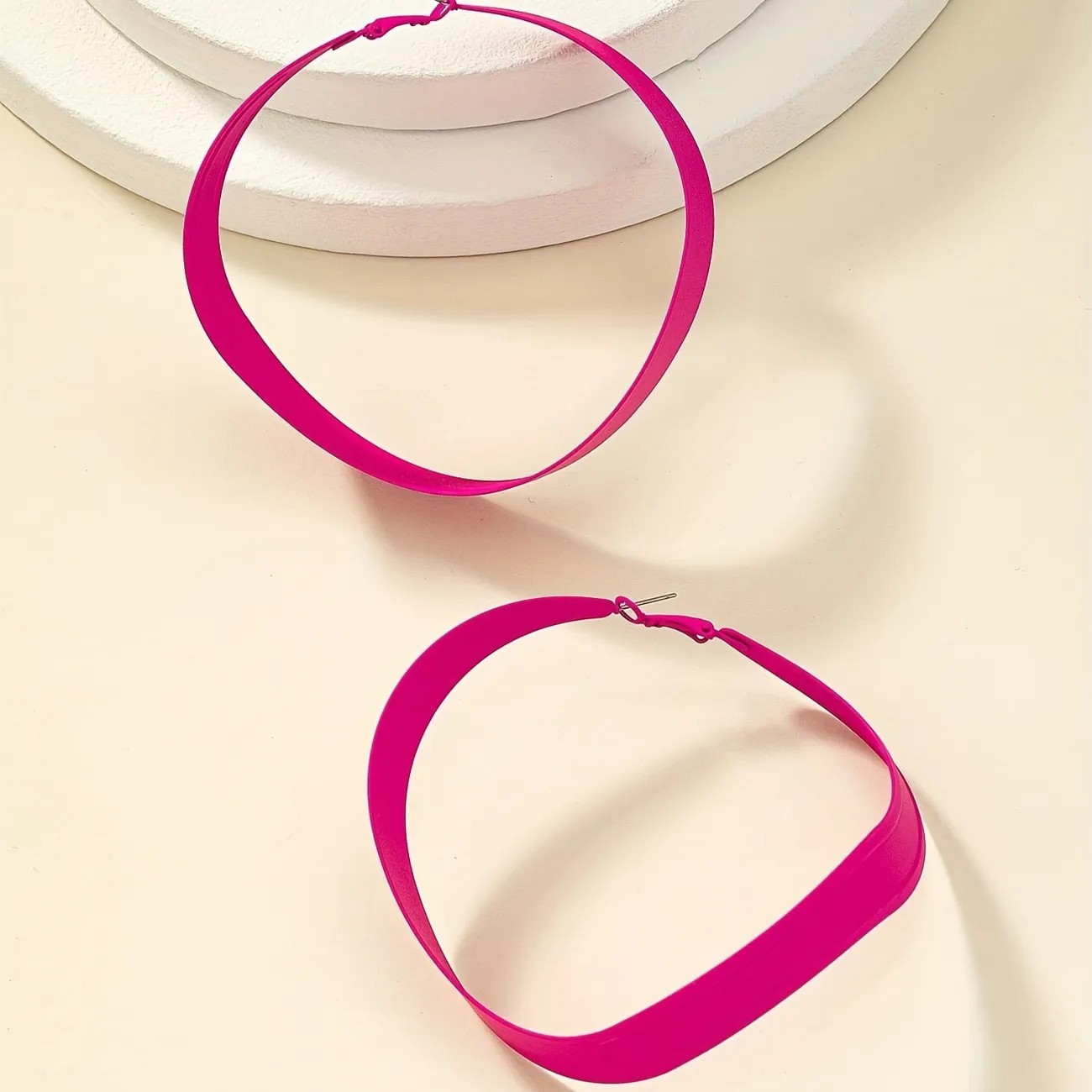 Hot Pink Irregular Shape Hoop Earrings Sexy Leisure Style Alloy 18K Gold Plated Jewelry Stage Voc... | Temu Affiliate Program