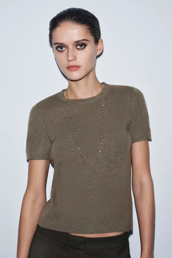 SHORT SLEEVE SOFT-TOUCH KNIT JUMPER | Zara UK