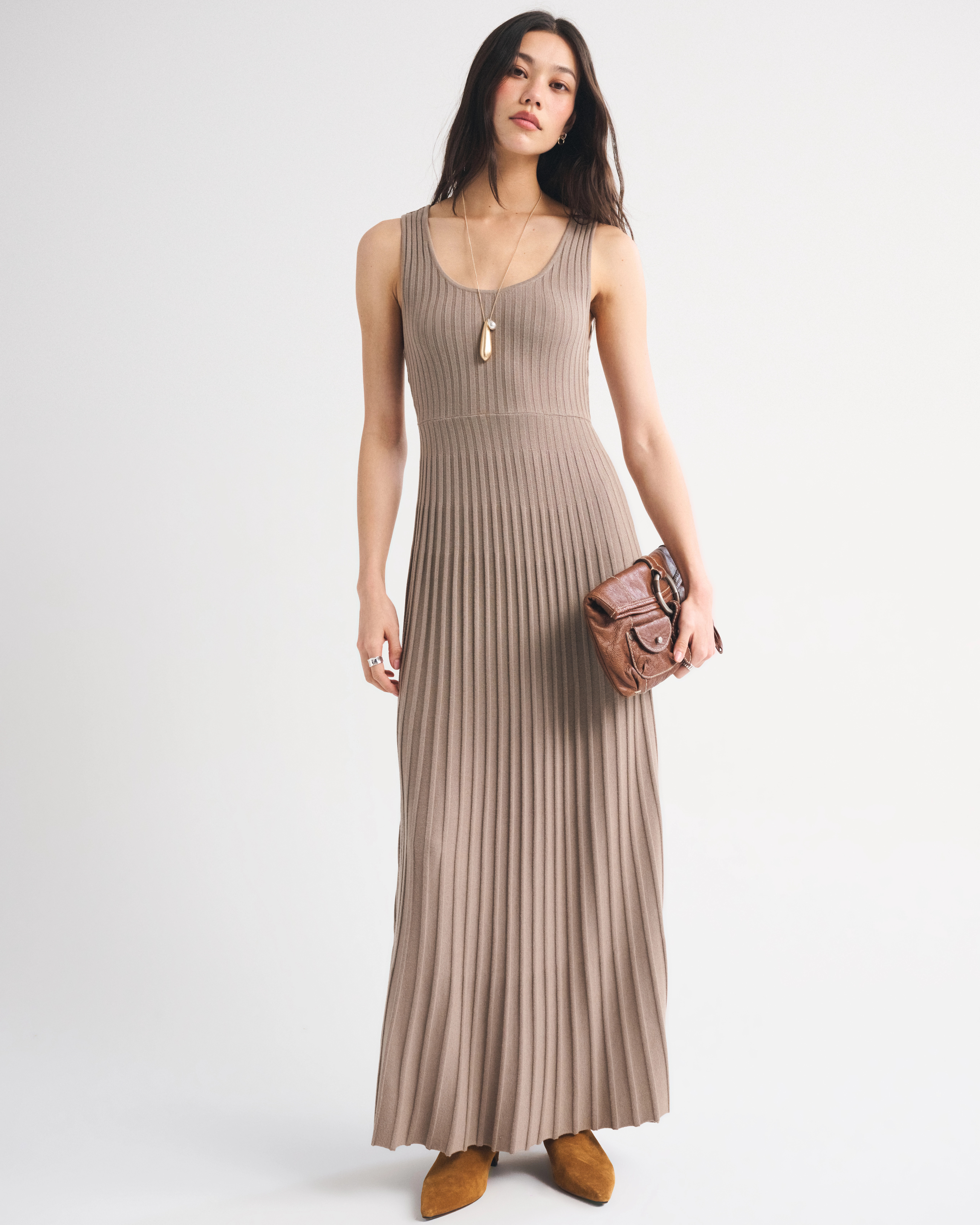 Pleated Maxi Sweater Dress | Abercrombie & Fitch (US)