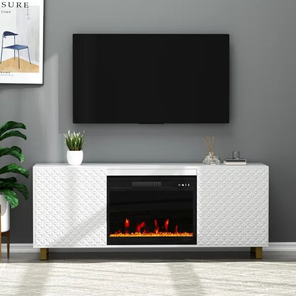 Giahna TV Stand for TVs up to 65" with Fireplace Included | Wayfair Professional