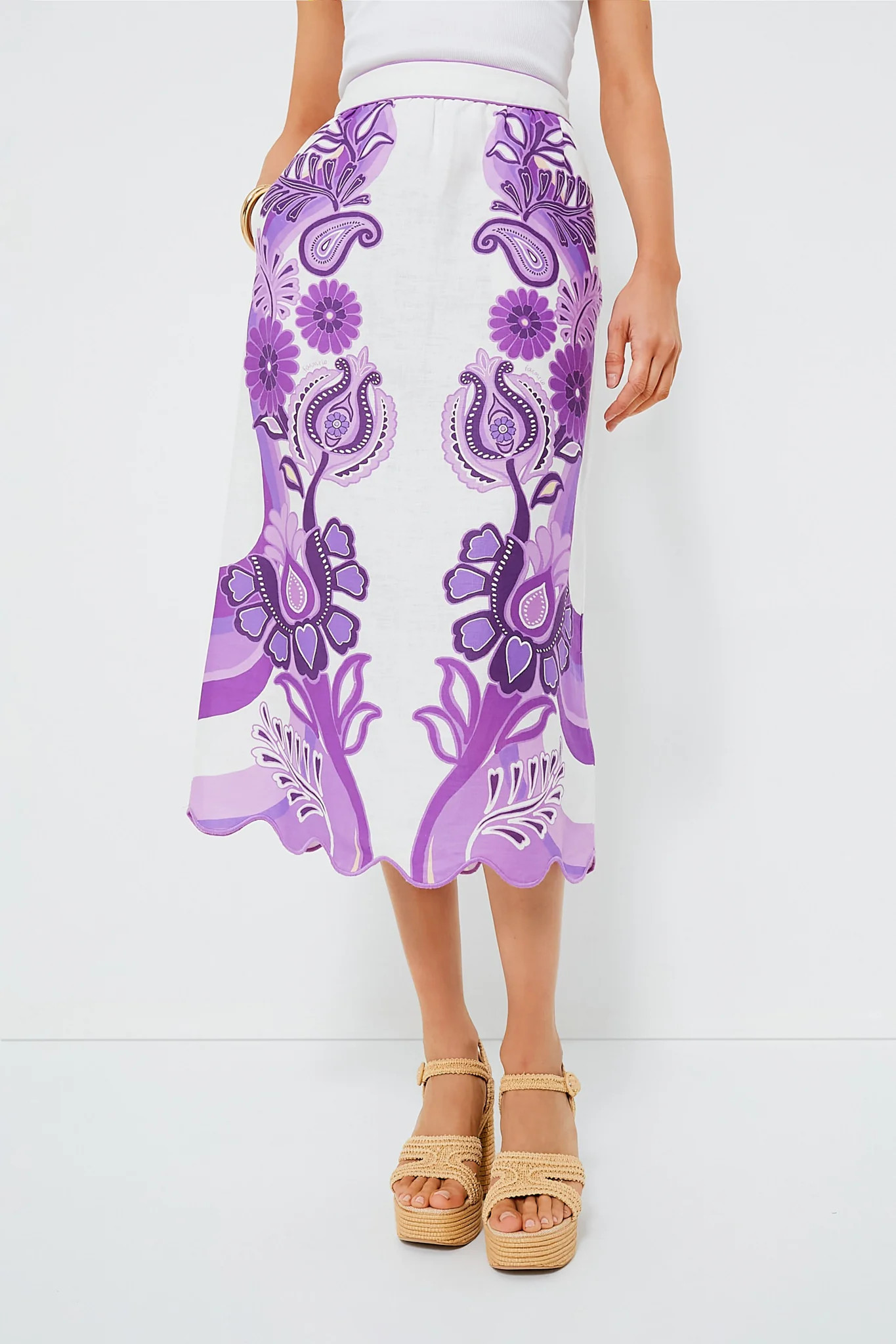 Color Festival Cream Midi Skirt | Tuckernuck (US)