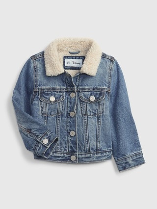 babyGap | Disney Minnie Mouse Sherpa Lined Denim Icon Jacket | Gap (US)