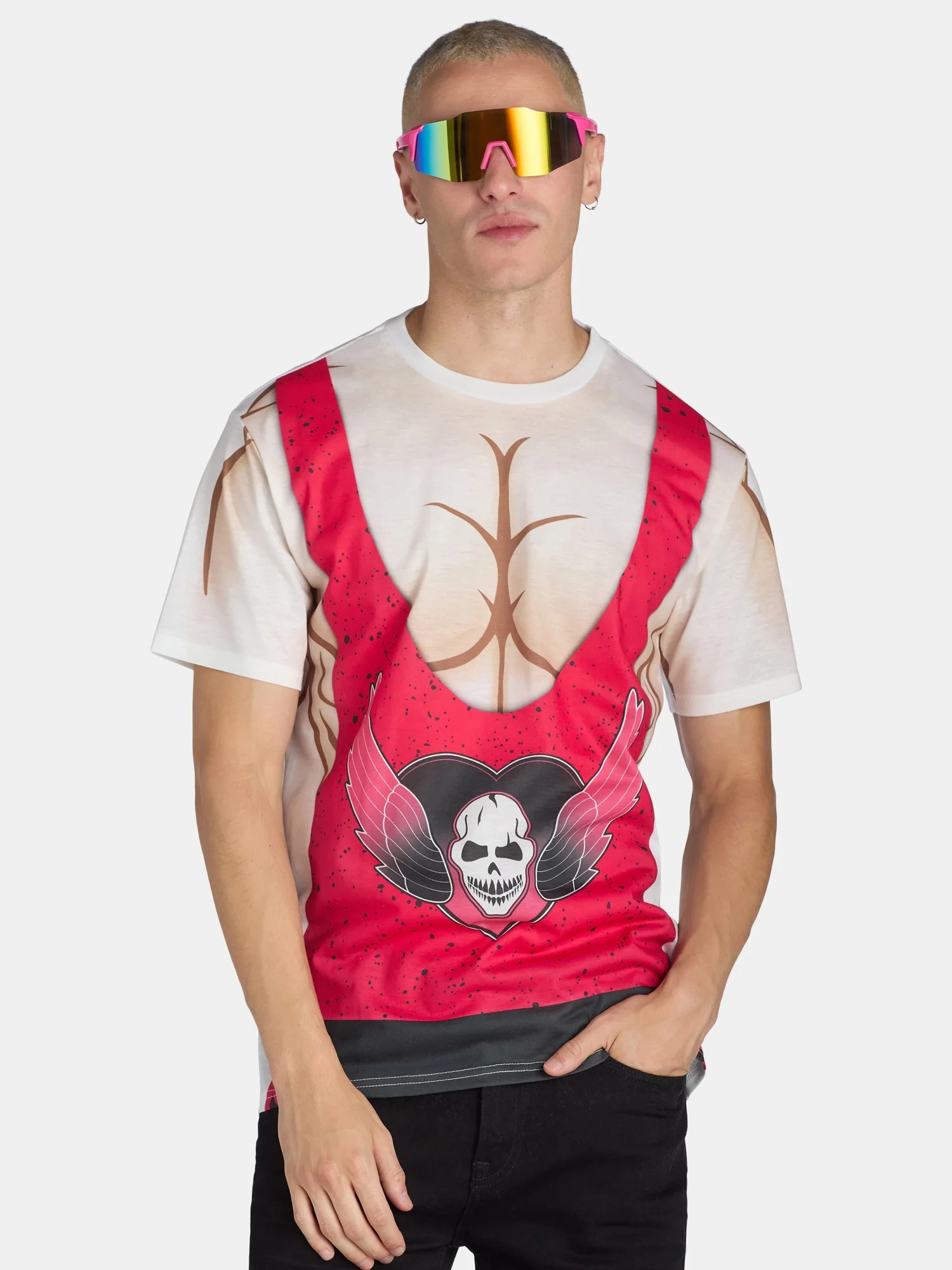 WWE Men's Buff Bret Hart Halloween Graphic Tee with Short Sleeves, Sizes XS-3XL | Walmart (US)