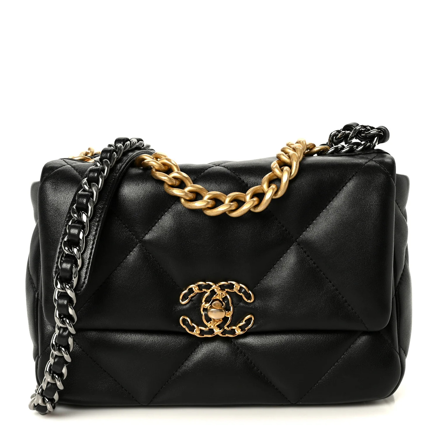 Lambskin Quilted Medium Chanel 19 Flap Black | FASHIONPHILE (US)