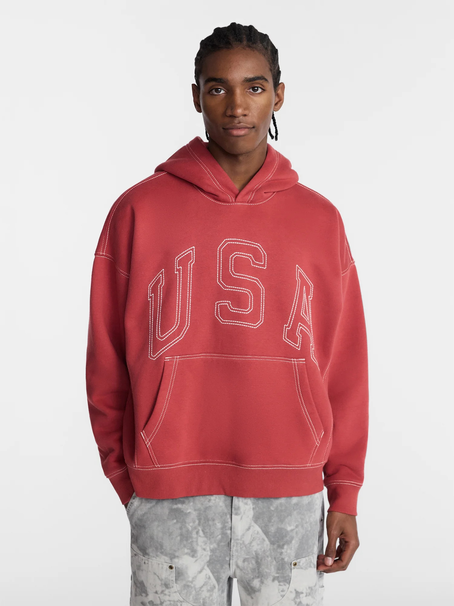 No Boundaries USA Hoodie with Embroidery, Men's XS-4XLT | Walmart (US)