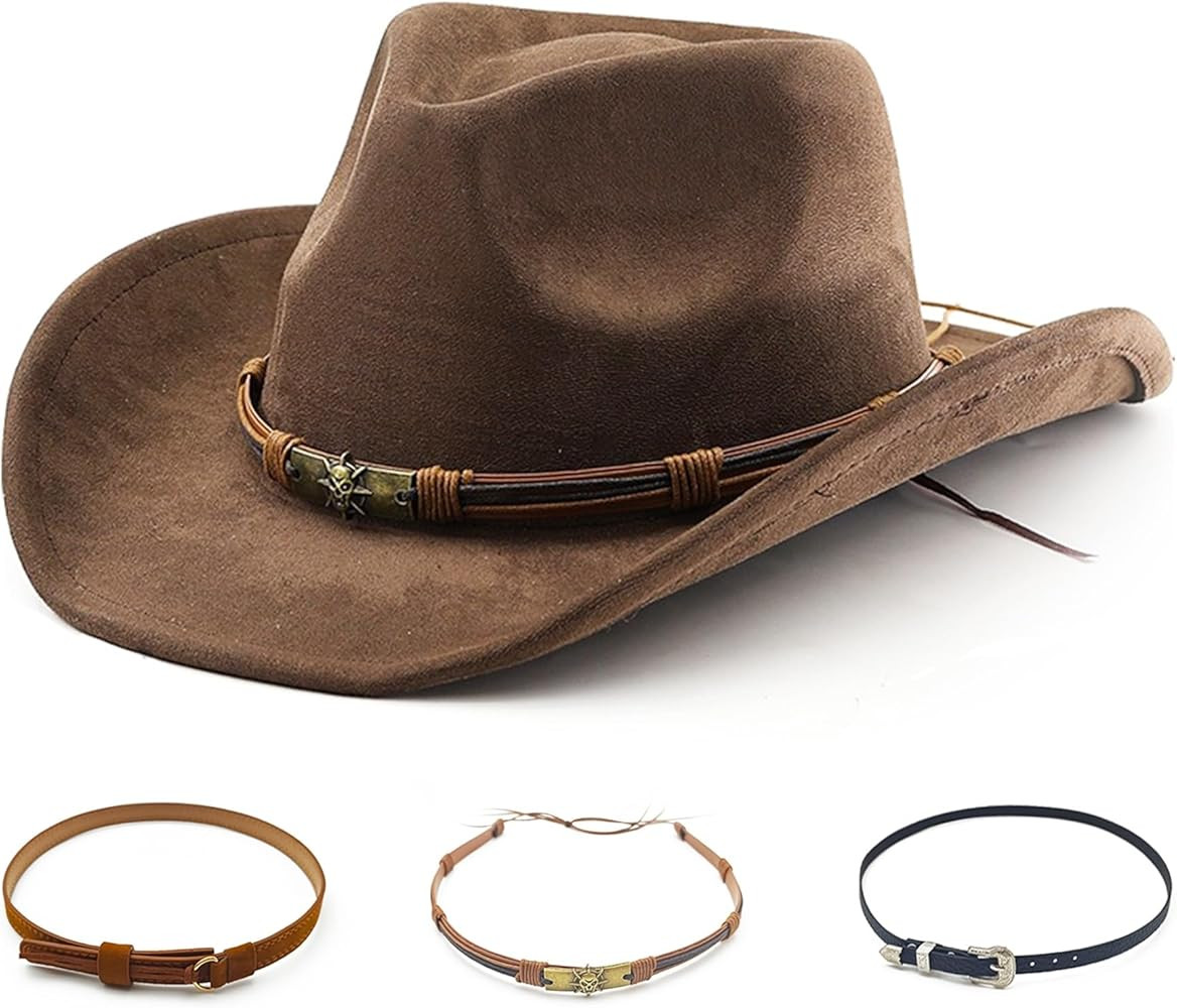 Sombrero de vaquero marrón | Elegante sombrero occidental para hombres y mujeres, perfecto para ... | Amazon (US)