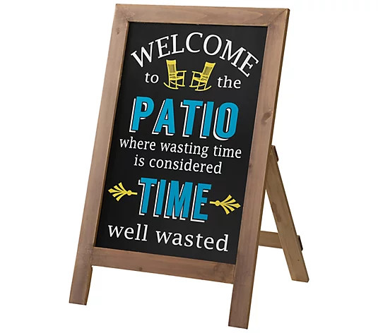 Glitzhome Welcome Front Door Wood Framed EaselPorch Sign - QVC.com | QVC