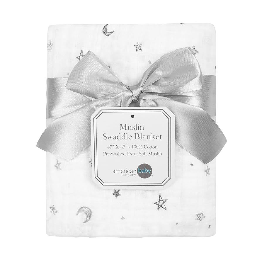American Baby Company 100% Cotton Muslin Swaddle Blanket, Soft, Breathable & Lightweight, Gray St... | Amazon (US)