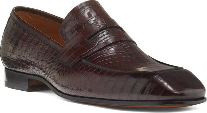 TOM FORD Bailey Croc Embossed Penny Loafer (Men) | Nordstrom | Nordstrom