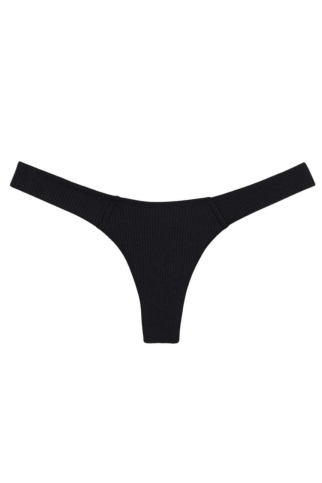 Black Rib Added Coverage Uno Bikini Bottom | Montce