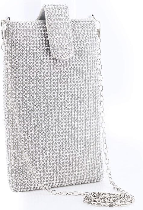 Evening Handbags Clutch Purses for Women Metal mesh Small Crossbody Bag Cell Phone Purse Wallet | Amazon (US)