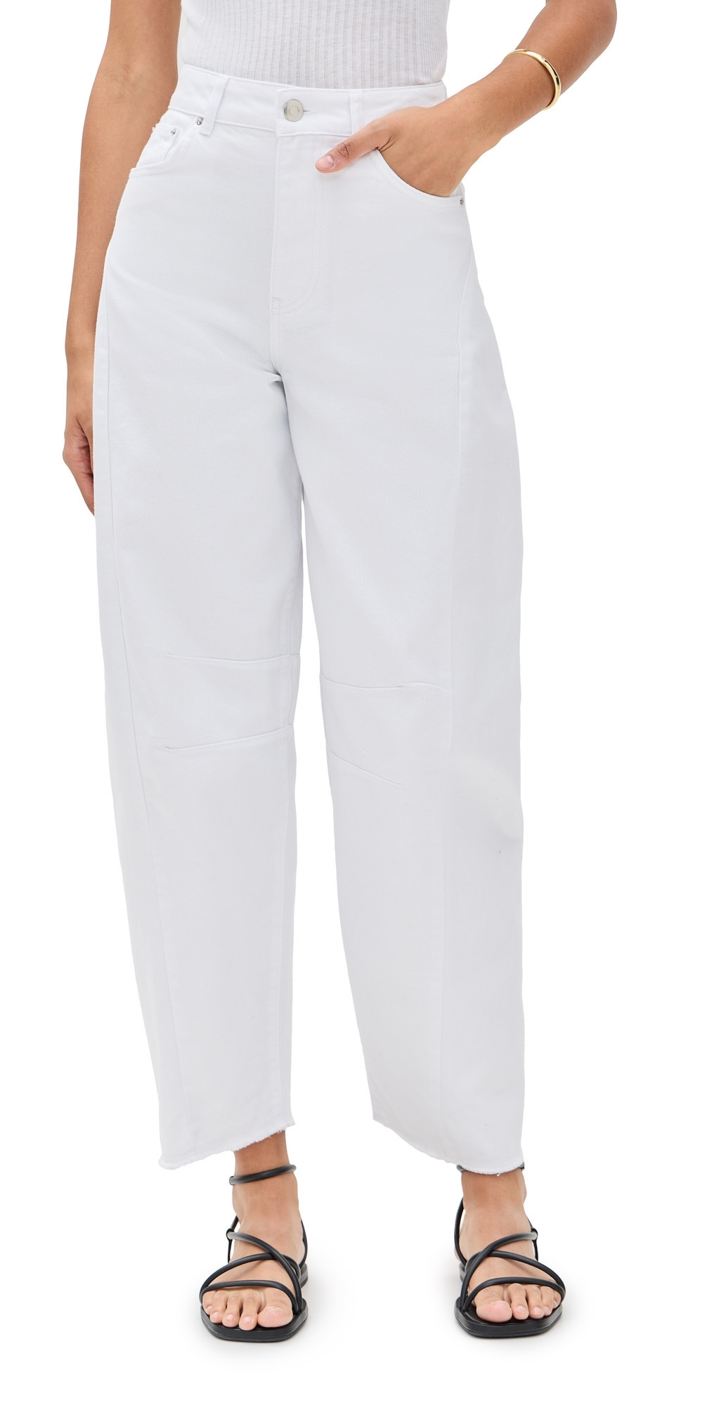 ALIGNE Tommy Barrel Leg Jeans White 34 | Shopbop