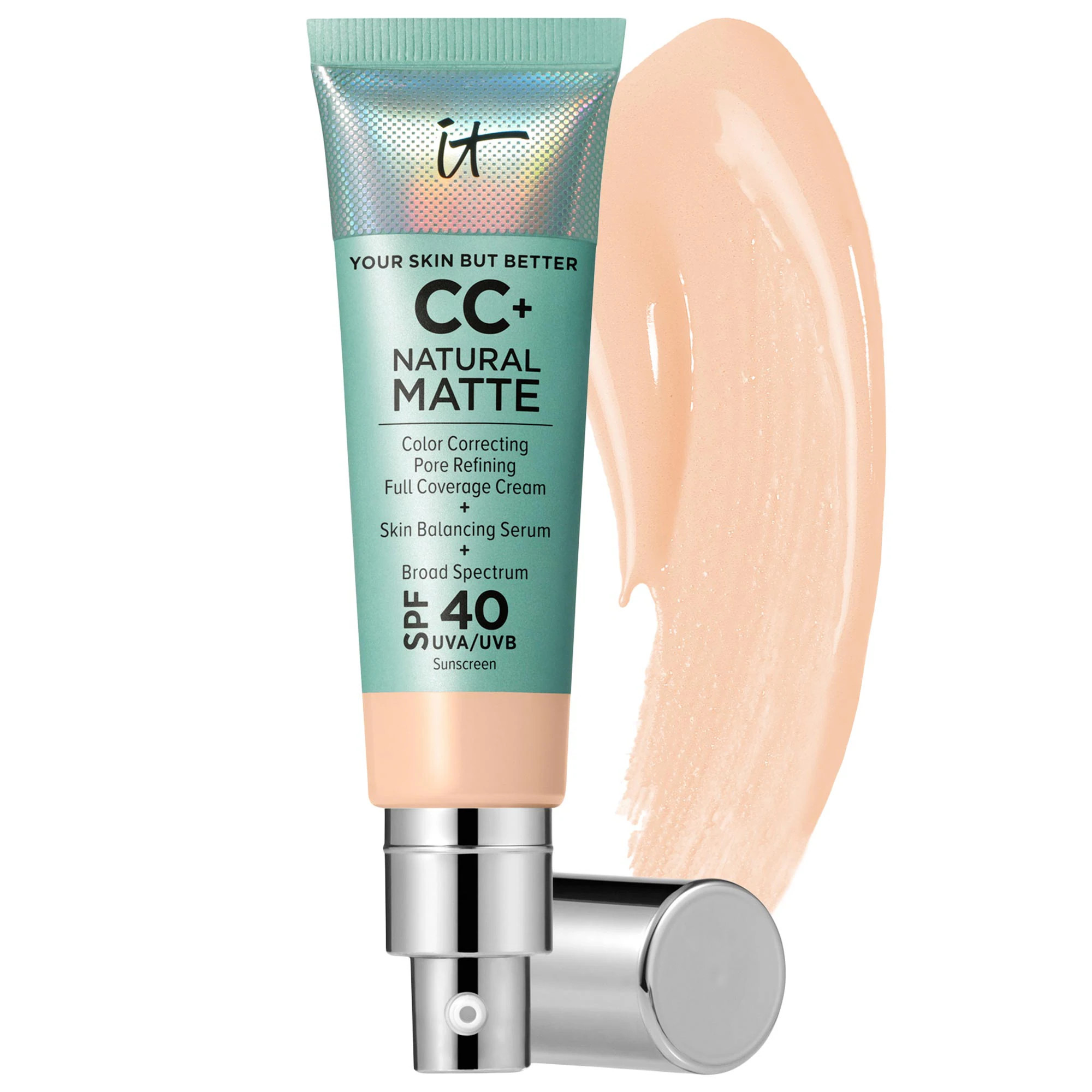 IT Cosmetics CC+ Cream Natural Matte Foundation with SPF 40 Fair Beige 1.08 oz / 32 mL | Sephora (US)