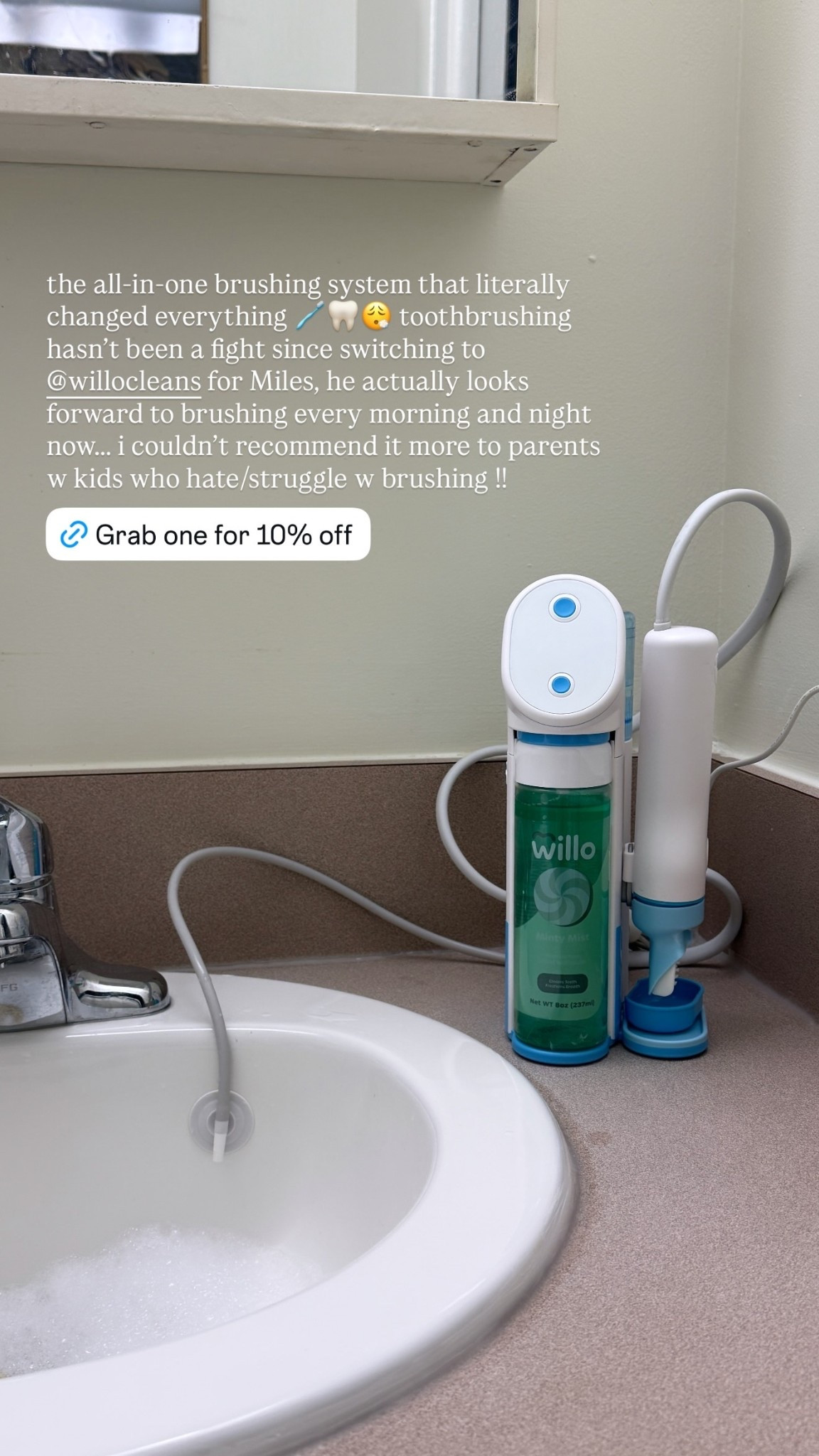 the all-in-one brushing system that literally changed everything 🪥🦷😮‍💨 toothbrushing hasn’t been a fight since switching to @willocleans for Miles, he actually looks forward to brushing every morning and night now….. i couldn’t recommend it more to parents w kids who hate/struggle w brushing !! 

use code “OXMXL” to save! 
#willocleans #willobrushbot #willoautoflo

#LTKmomlife #LTKSaleAlert #LTKKids