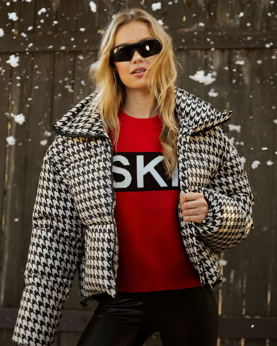 Donner Houndstooth Puffer Jacket | VICI