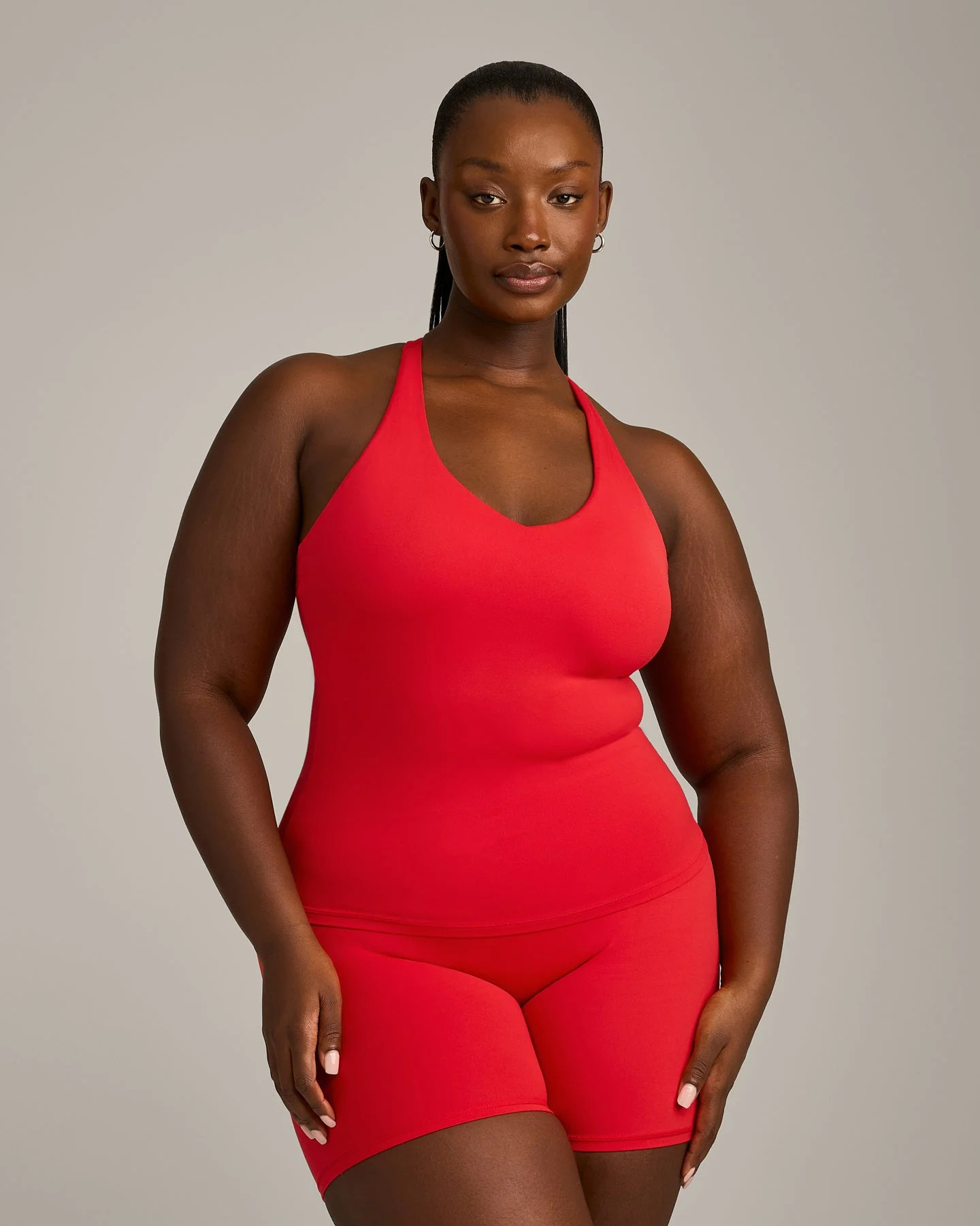 SoftMotion™ Racer Back Vest with Built in Bra Shelf with Gray Logo 
 Fiery Red | Oner Active (UK / US)