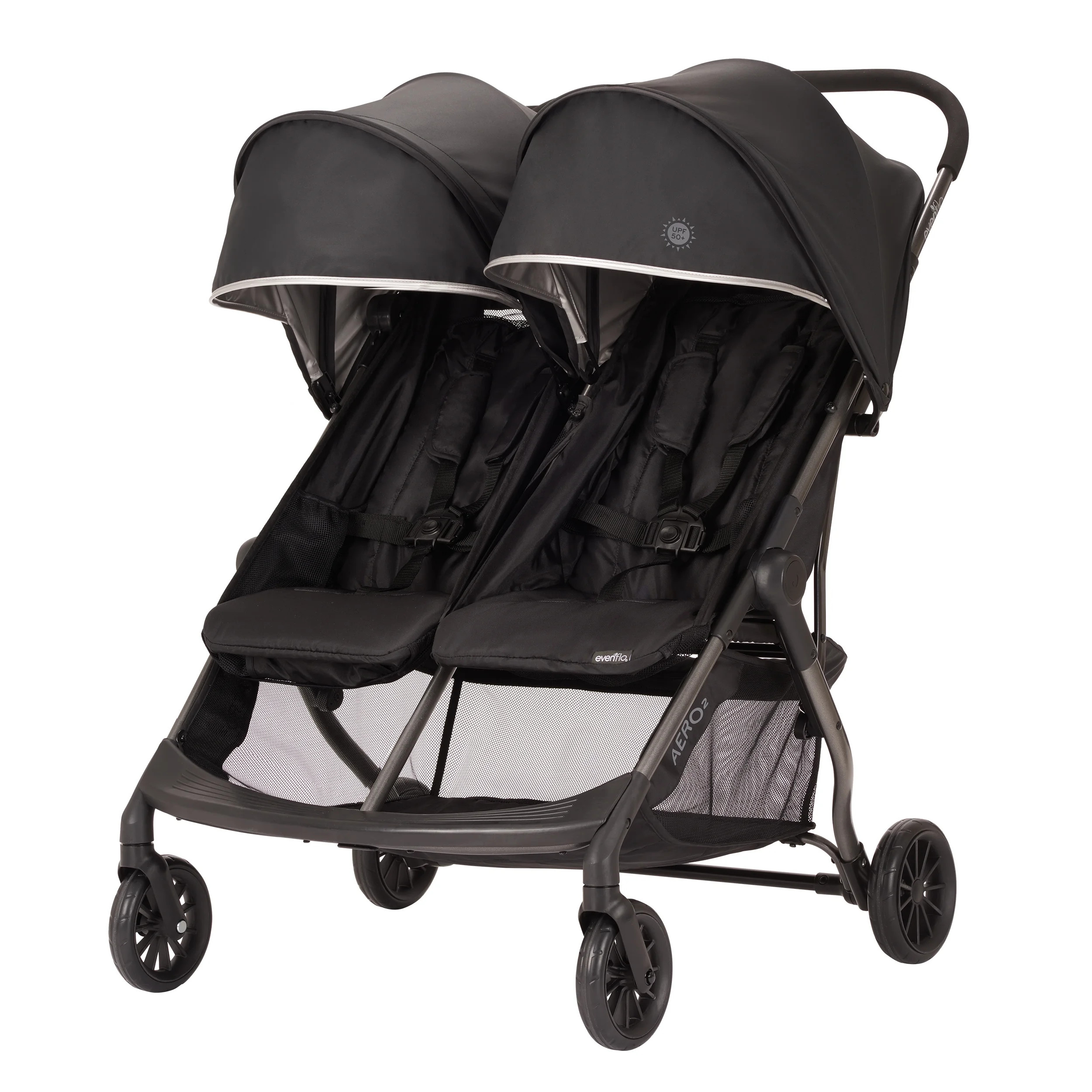 Evenflo Aero2 Double Stroller, Solid Print Black | Walmart (US)