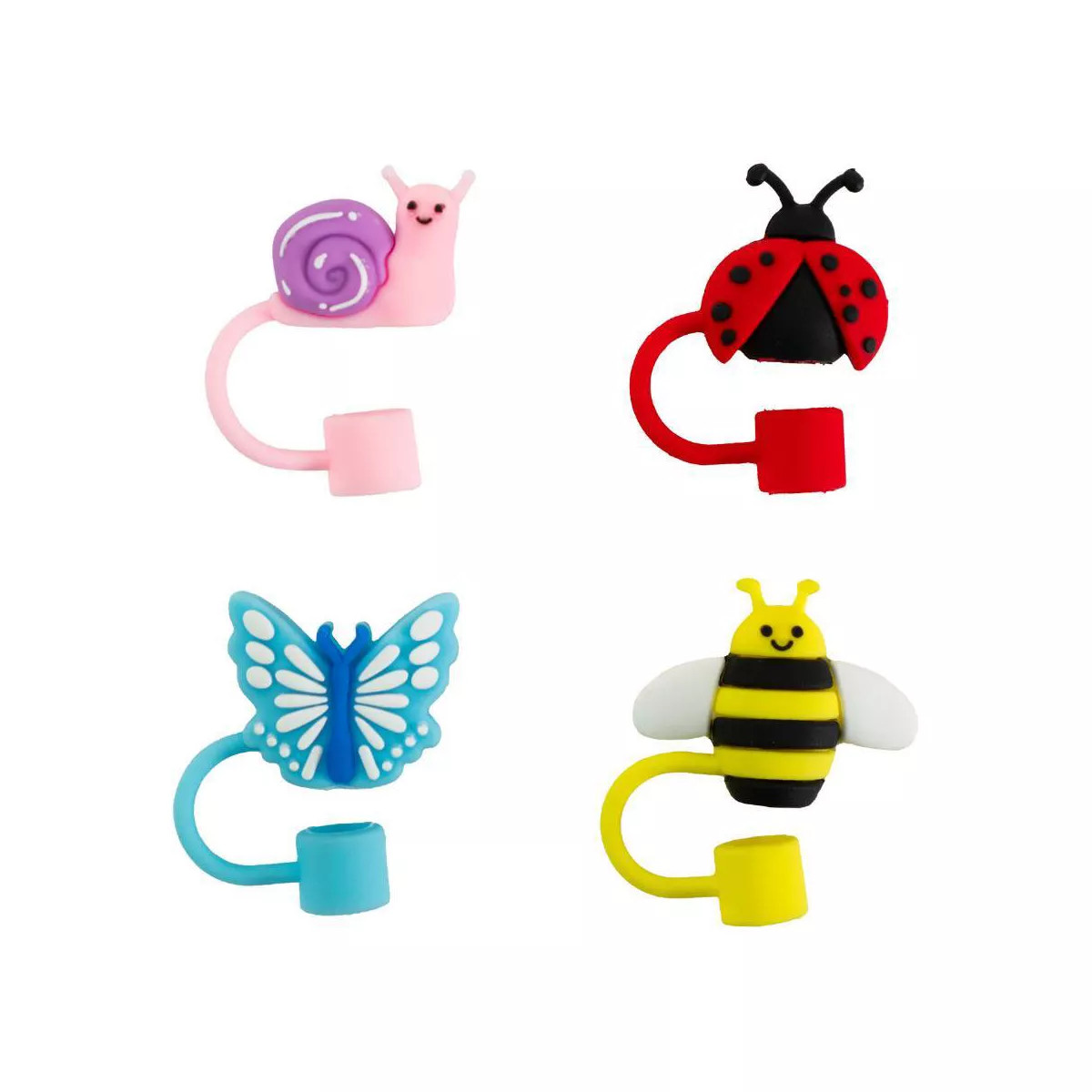 CharCharms 4pk Animals Straw Toppers | Target